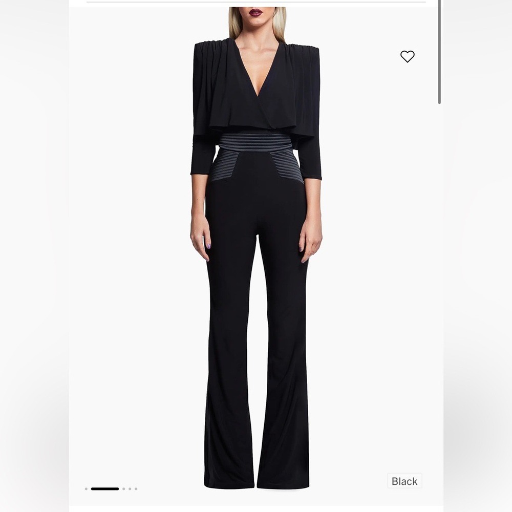 Zhivago Elegant Black Jumpsuit with Striped Waist Detail